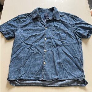 GAP Blue Denim Camp Collar Shirt